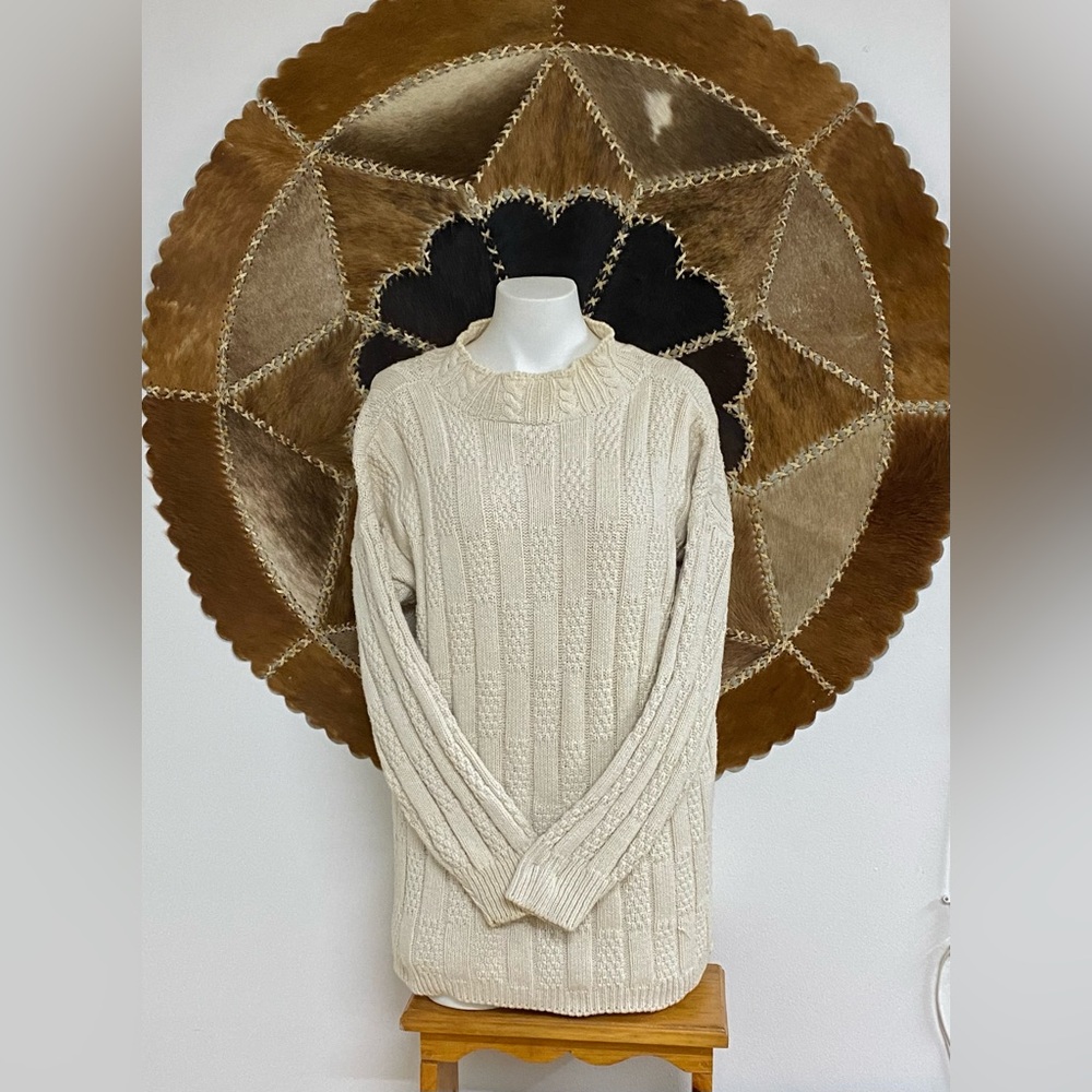 100% Cotton Yarn Knit Turtle Neck